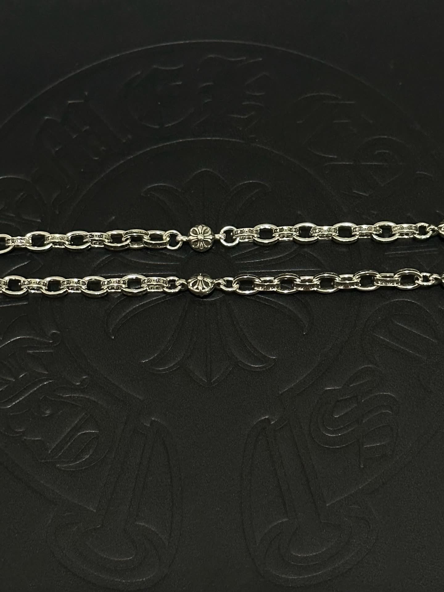Chrome Hearts Silver Skull and Crossbones Pendant Necklace